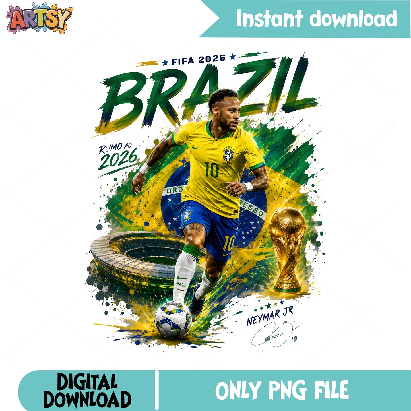 Neymar Jr Brazil FIFA 2026 PNG, Soccer World Cup PNG, Brazil Football PNG