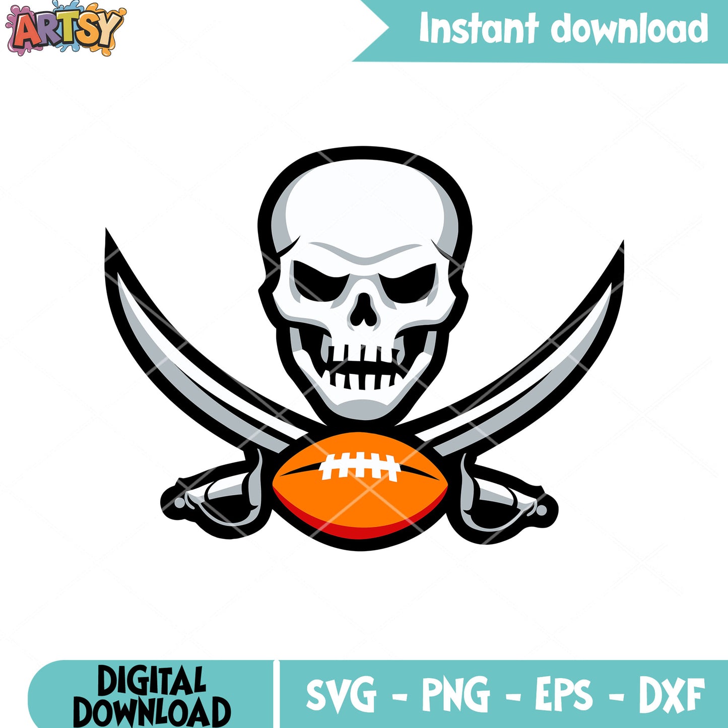 Nfl pirate football svg, tampa bay buccaneers svg, skull skeleton svg