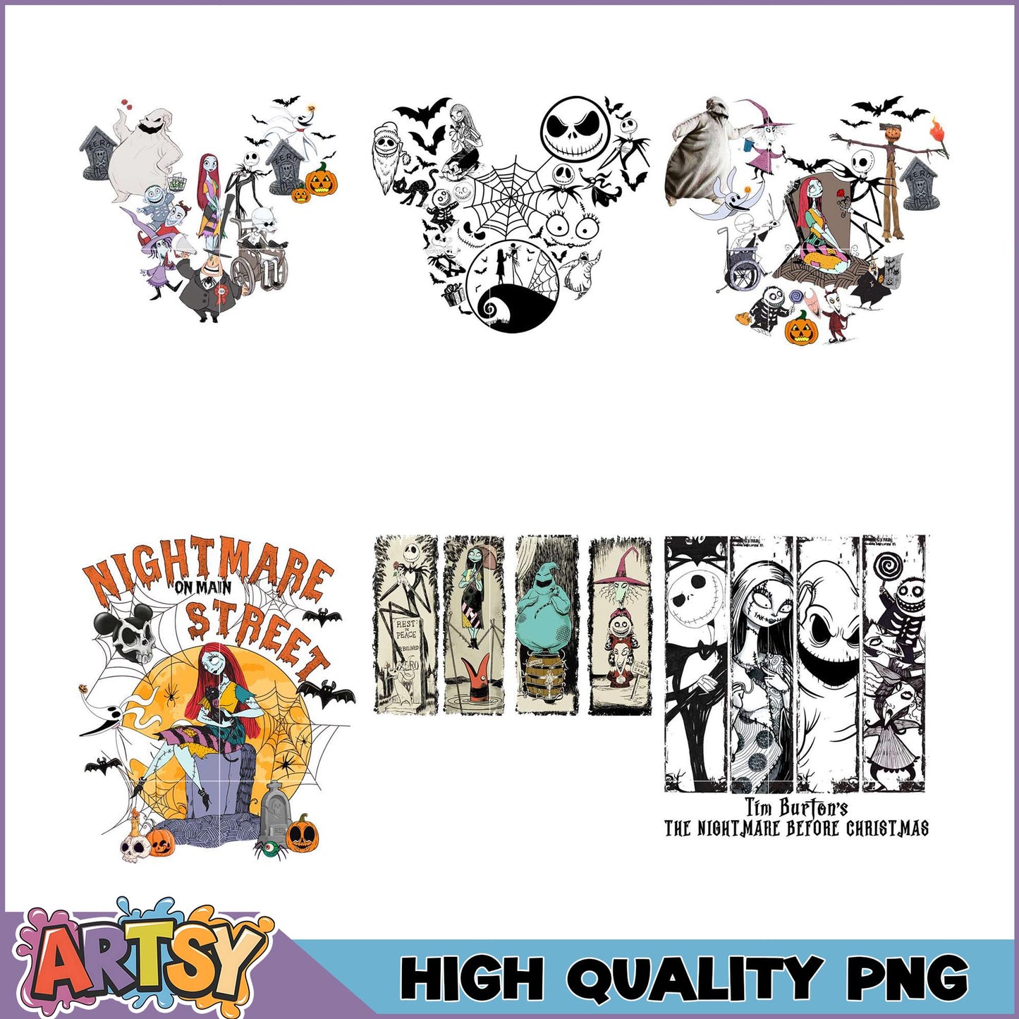 Nightmare Before Christmas PNG Bundle High Quality