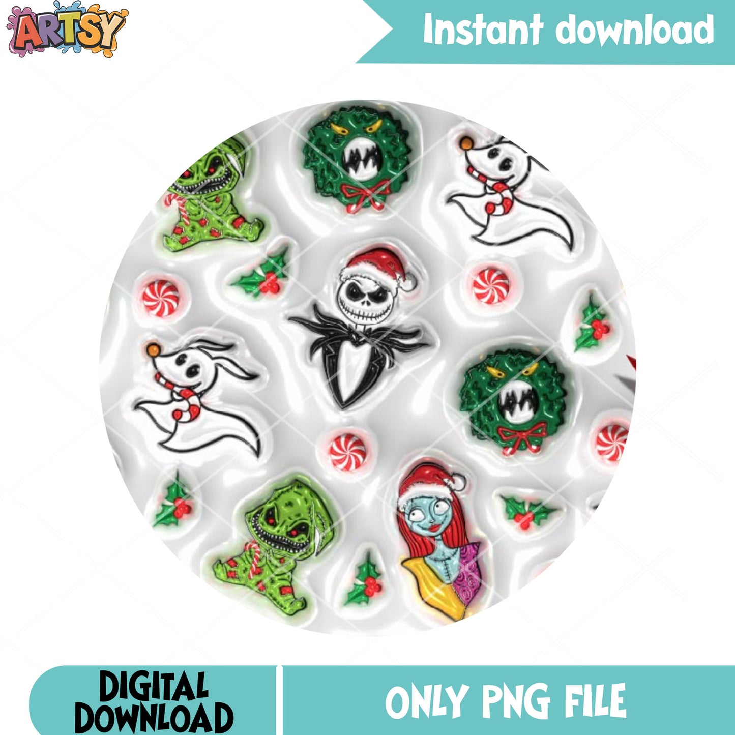 Nightmare before christmas png, sally oogie png, spooky christmas png