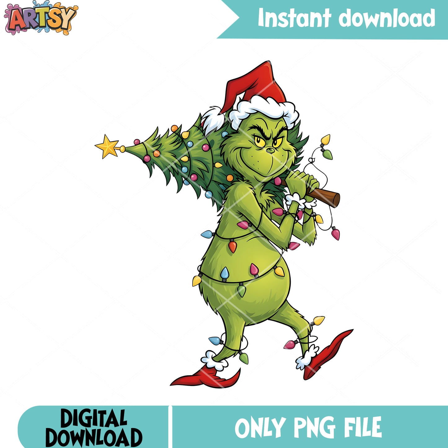 No clothes grinch png, santa claus shoes png, christmas tree png