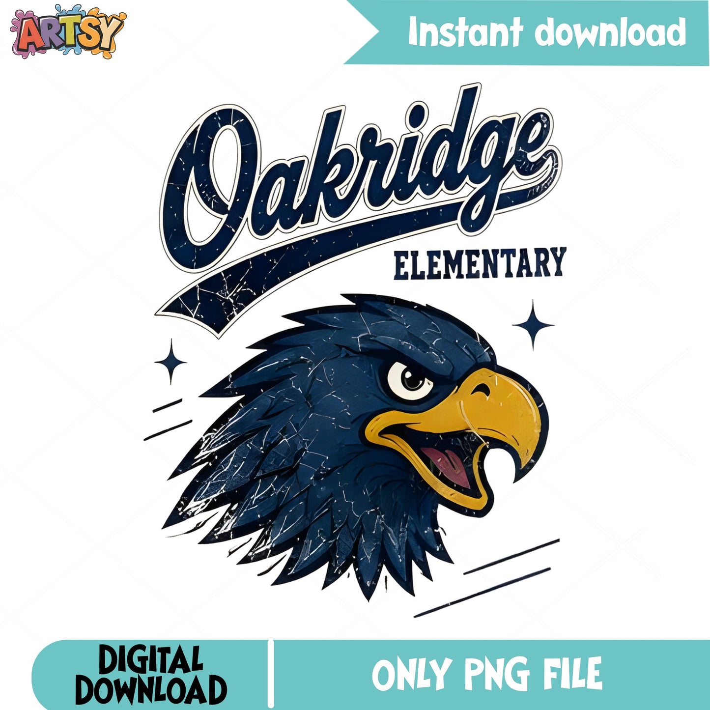 Oakridge Elementary Eagle Mascot PNG, School Spirit PNG