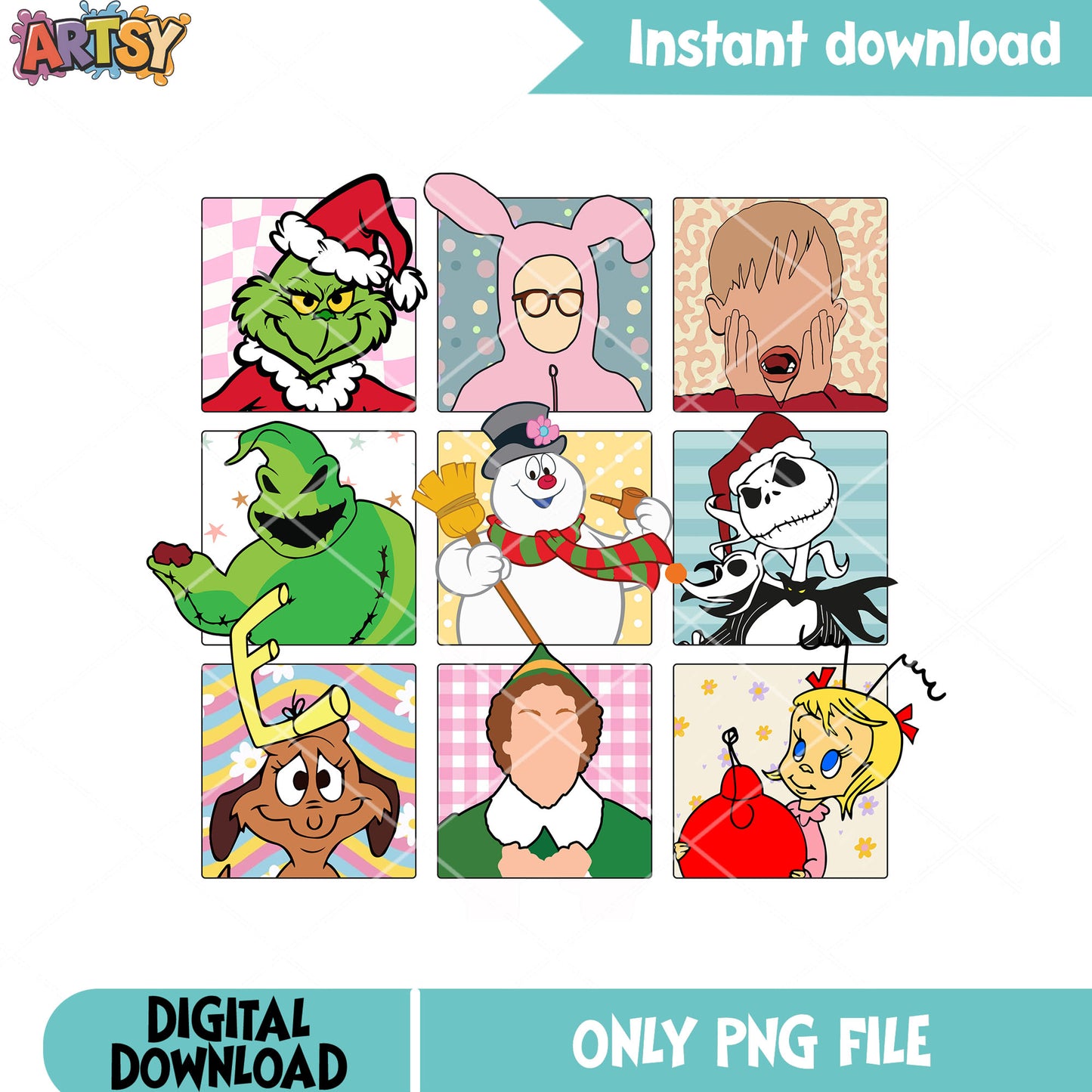 Oh my christmas day png, jack skelington png, cindy lou who png