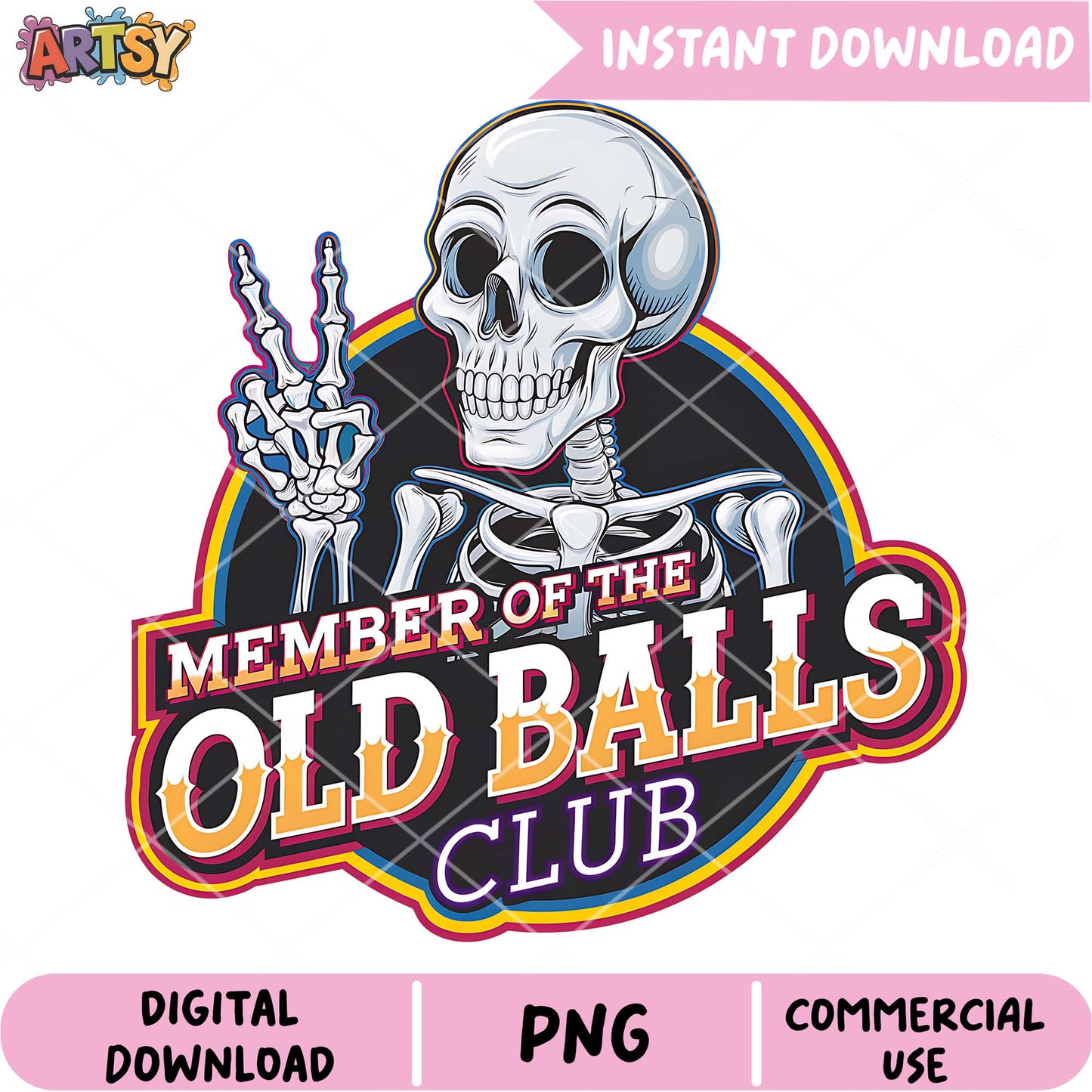 Old Balls Club PNG Design Download