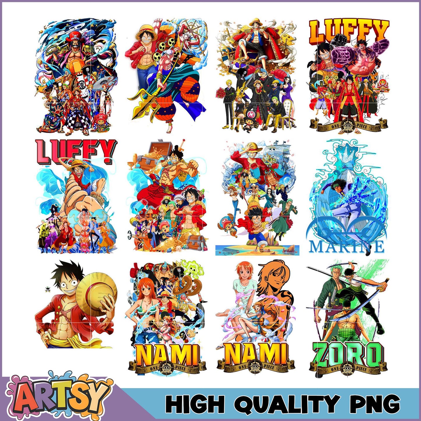 One Piece PNG Bundle Luffy, Nami, Zoro & More