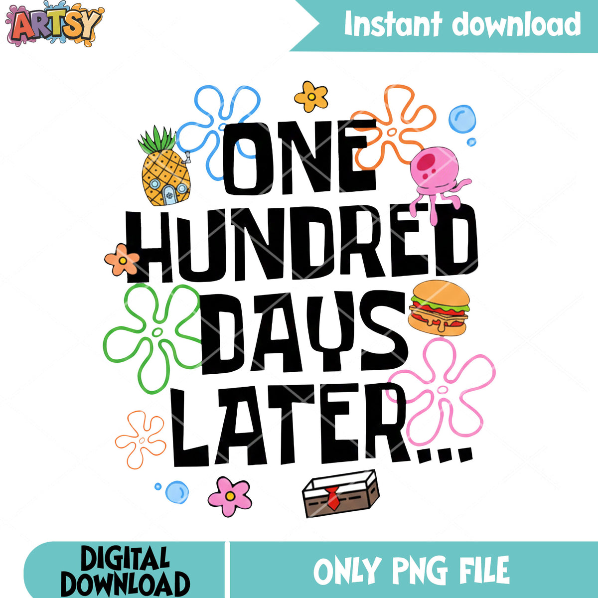 One hundred days png, 100 days of school png, school day png