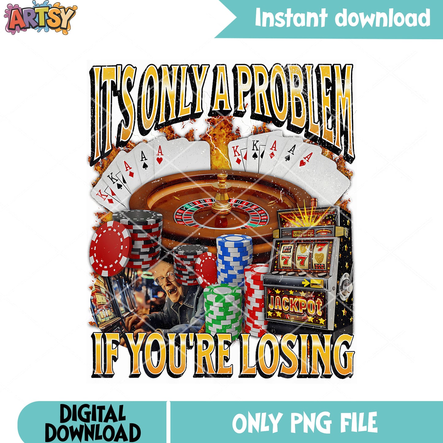Only A Problem Funny Gambling png, poker games png, jackpot png
