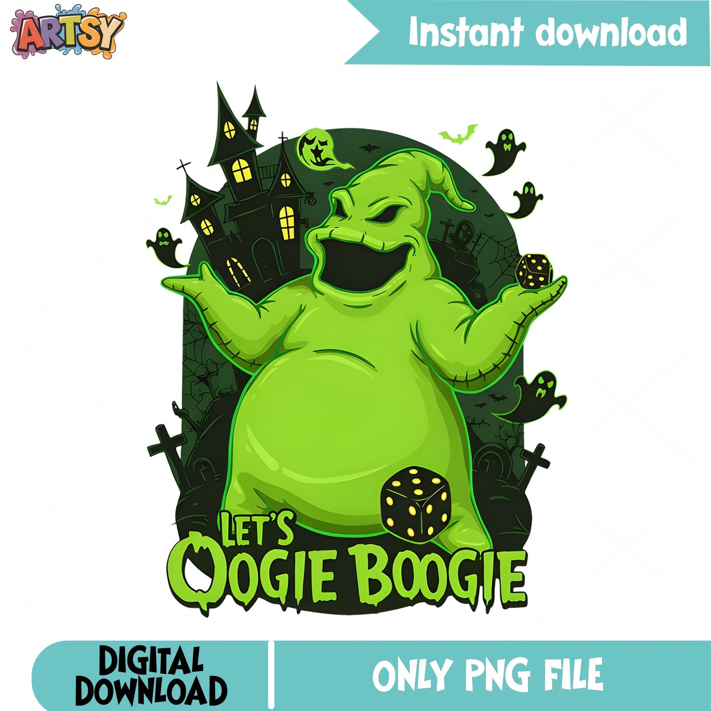 Oogie Boogie Halloween PNG, Nightmare Before Christmas PNG, Halloween PNG