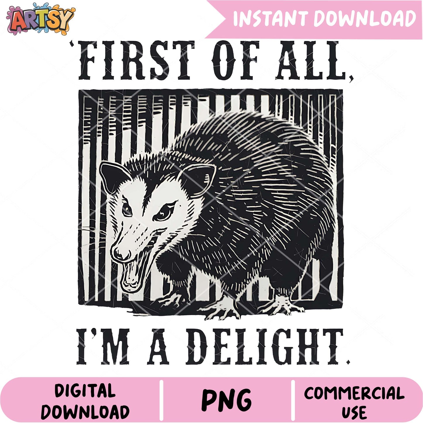 Opossum PNG Design First of All, Im a Delight