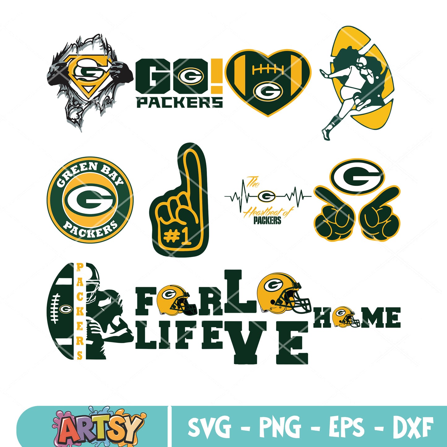 Packer for life bundle svg, green bay packer svg, nfl football team svg