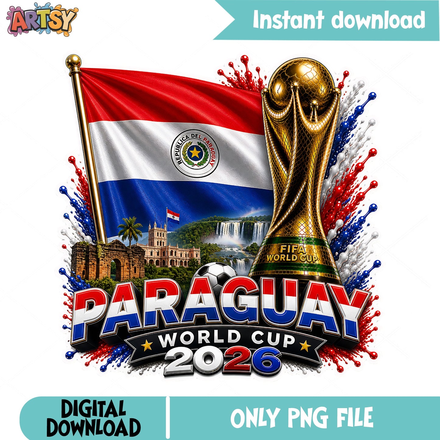 Paraguay World Cup 2026 PNG, Soccer Football Trophy PNG, FIFA PNG