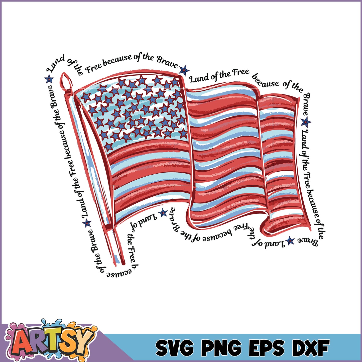 Patriotic American Flag SVG Cut File