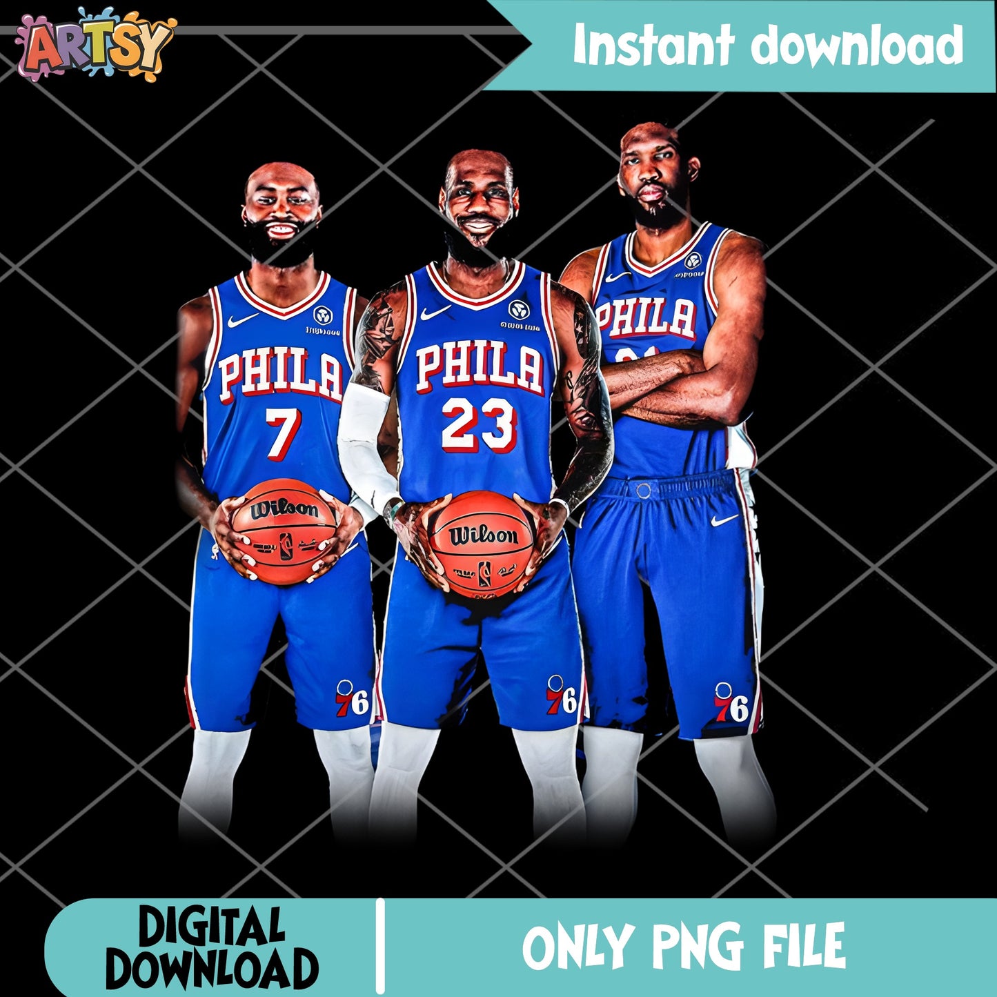 Philadelphia 76ers Basketball Players PNG, NBA Team PNG, Sixers PNG