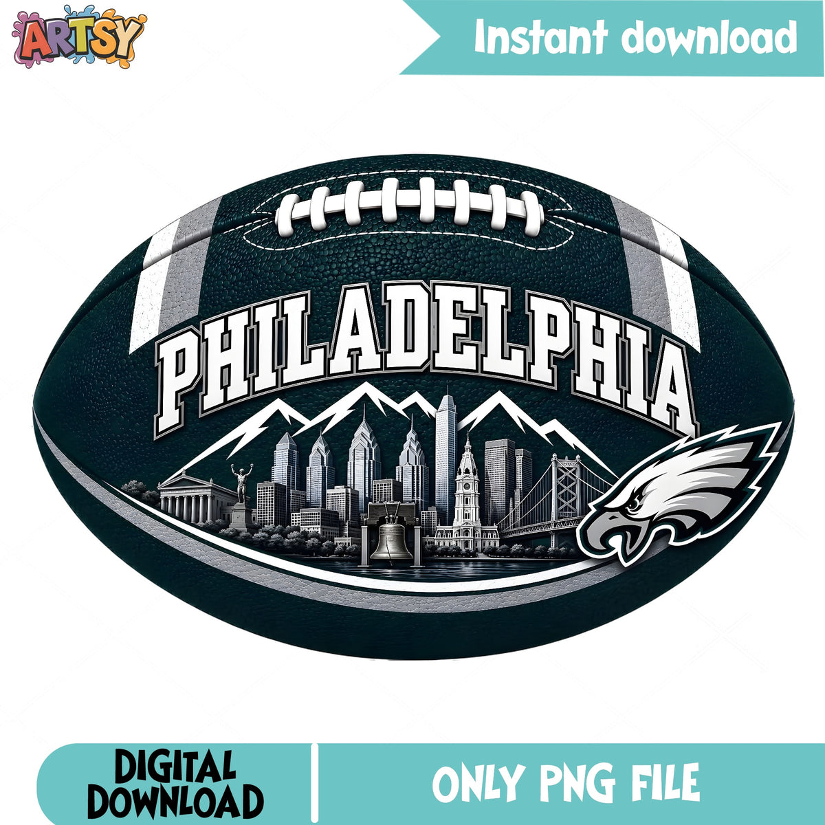 Philadelphia Eagles Football PNG, Eagles Skyline PNG, NFL PNG