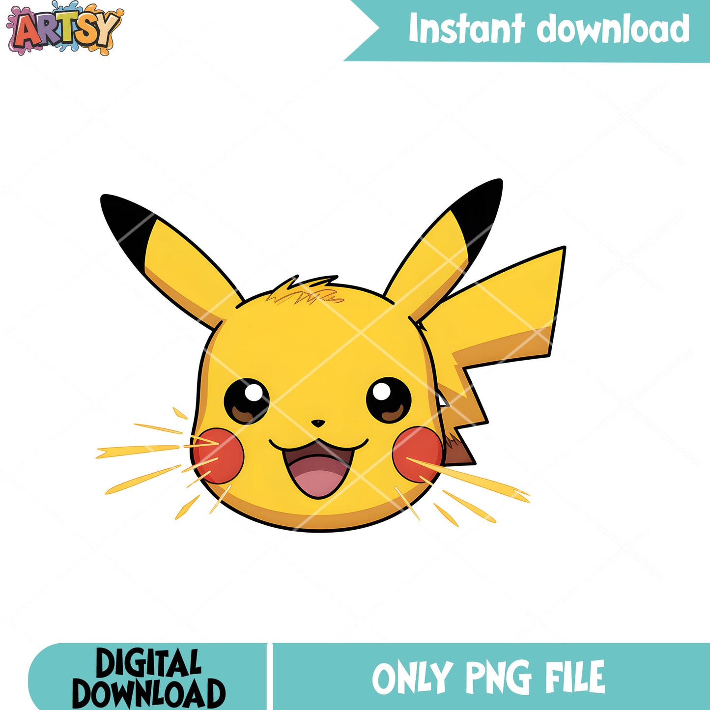 Pikachu head adorable card png, pokemon pikachu png, pokemon card png
