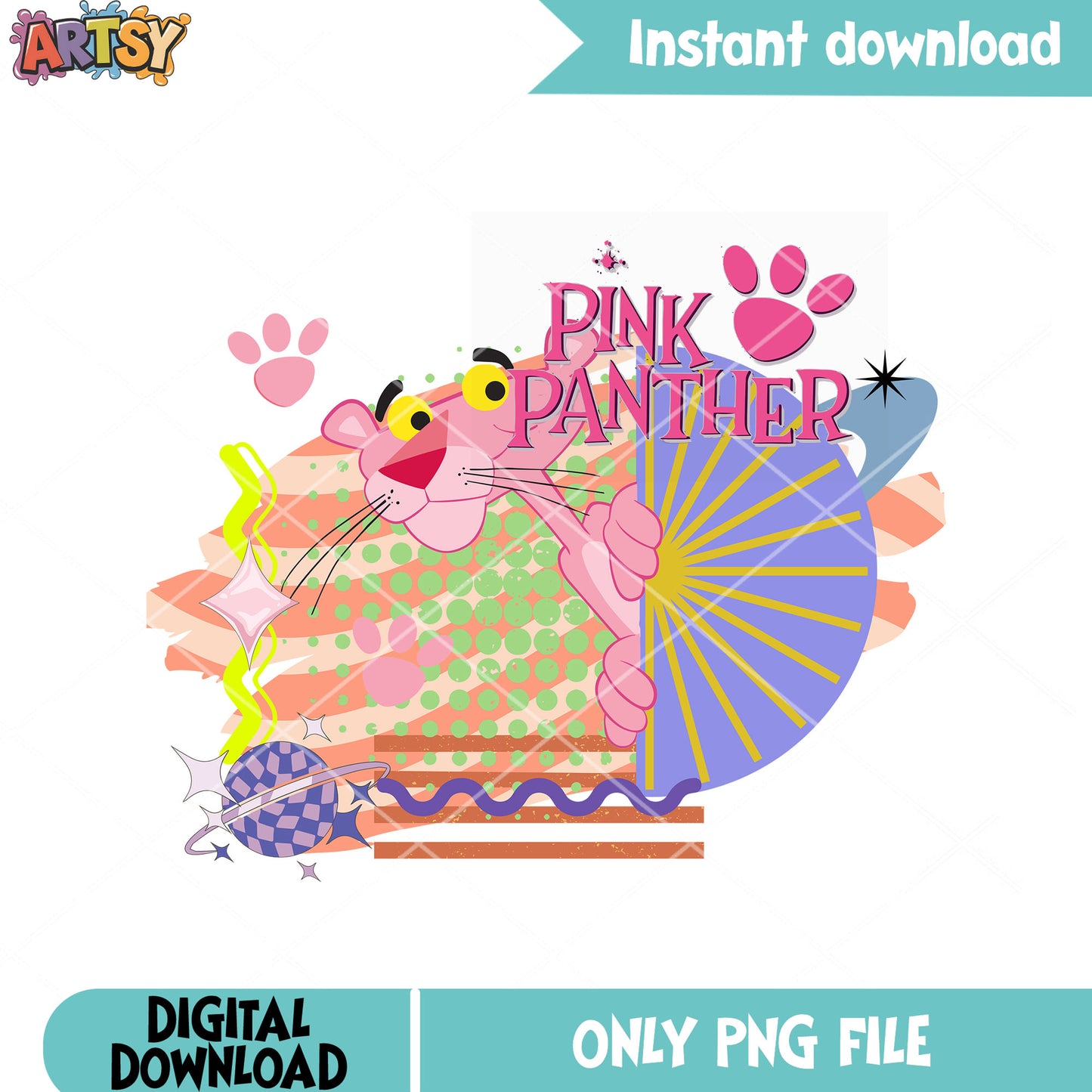 Pink Panther art png, pink panther classic cartoon collection png