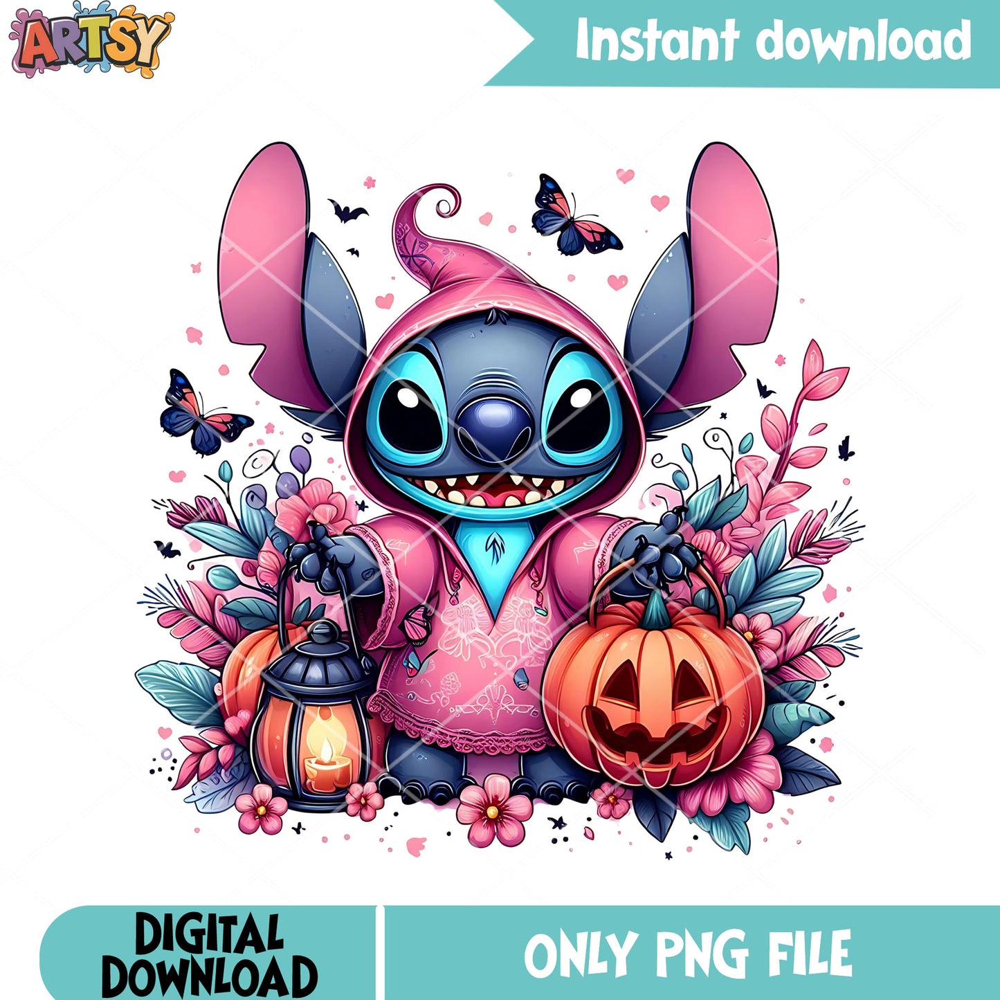 Pink cute halloween png, disney halloween png, wicker pumpkin png