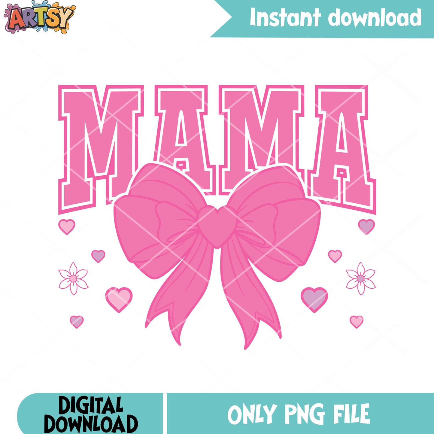 Pink gift for mama poster png, love vibes png, valentine vibes png