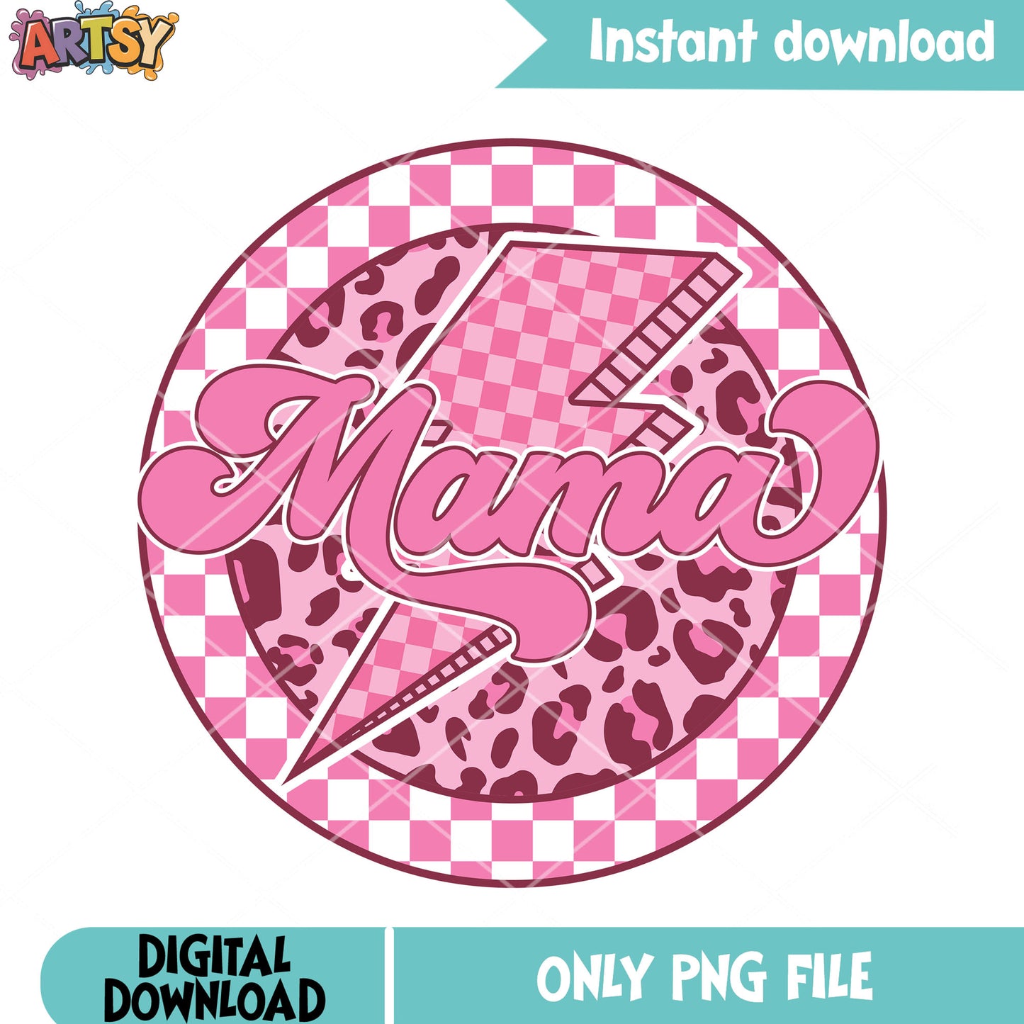 Pink leopard mama poster png, happy valentine png, valentine gifts png