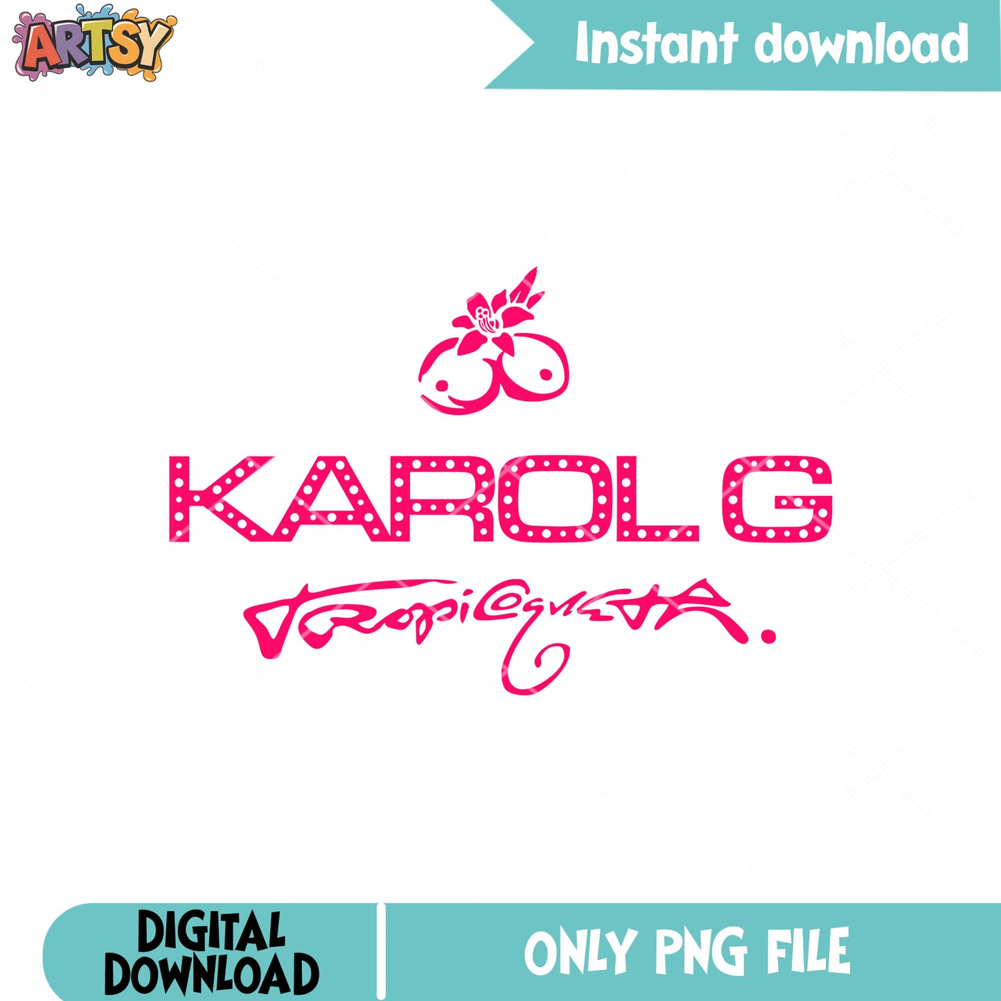 Pink tropicoqueta karol g png, karol g new song png, karol g png