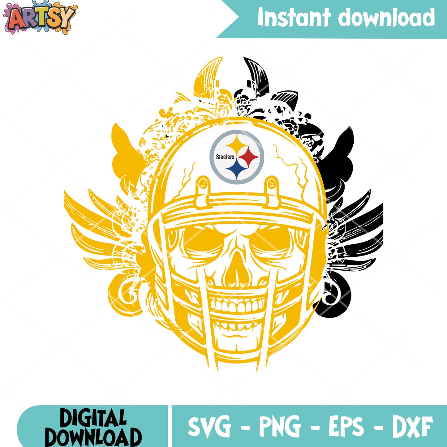 Pittsburgh helmet nfl svg, skull skeleton svg, pittsburgh steelers svg