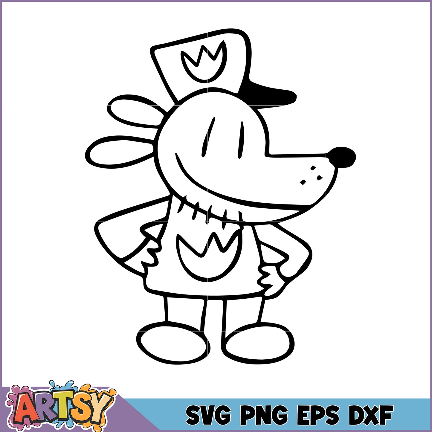 Playful Cartoon Dog Character SVG Design for Crafts