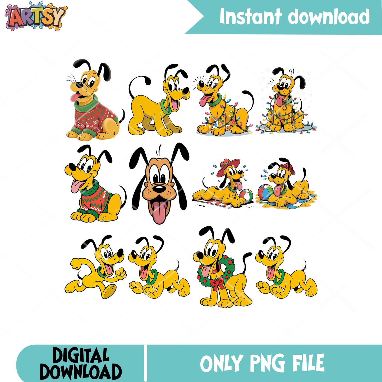 Pluto cute dog png bundle, pluto disney png, pluto baby png