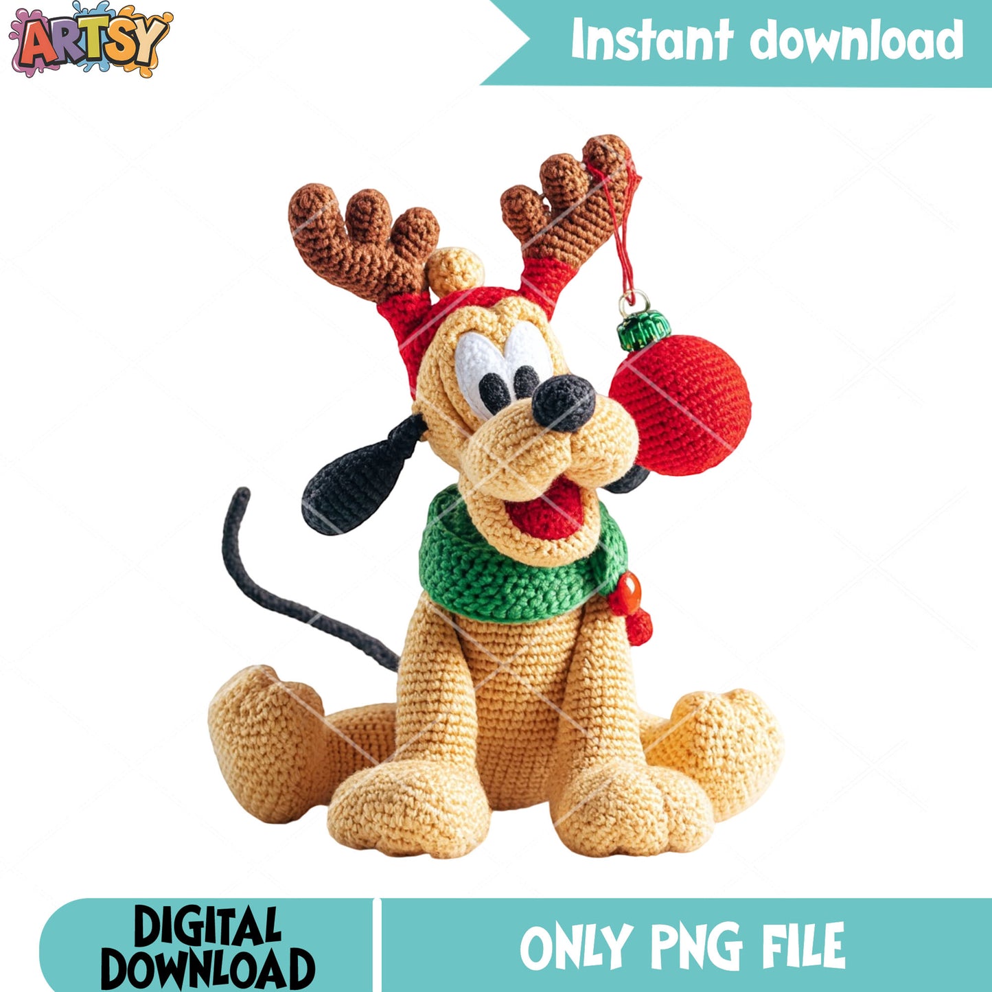Pluto disney dog xmas png, disney Christmas png, mickey and friends png