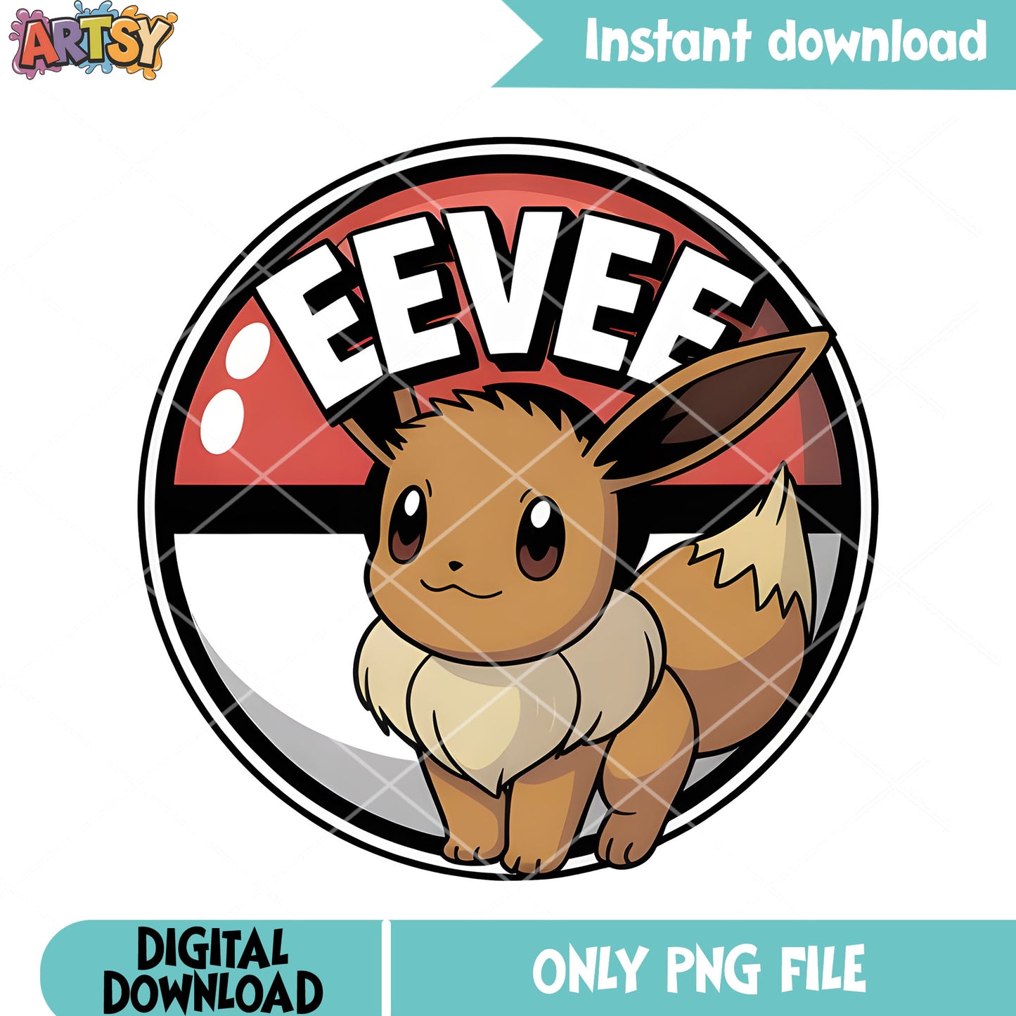 Pokeball design eevee png, pokemon eevee png, oriental light and magic png