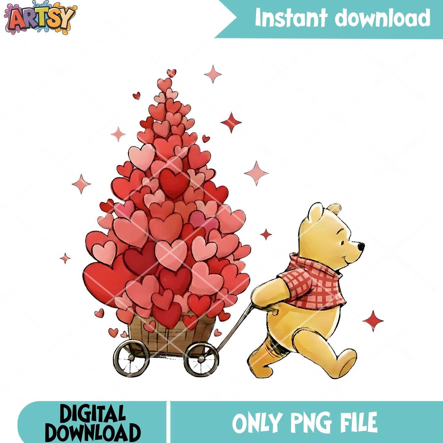 Pooh bear png,valentines day bear png,love cartoon png