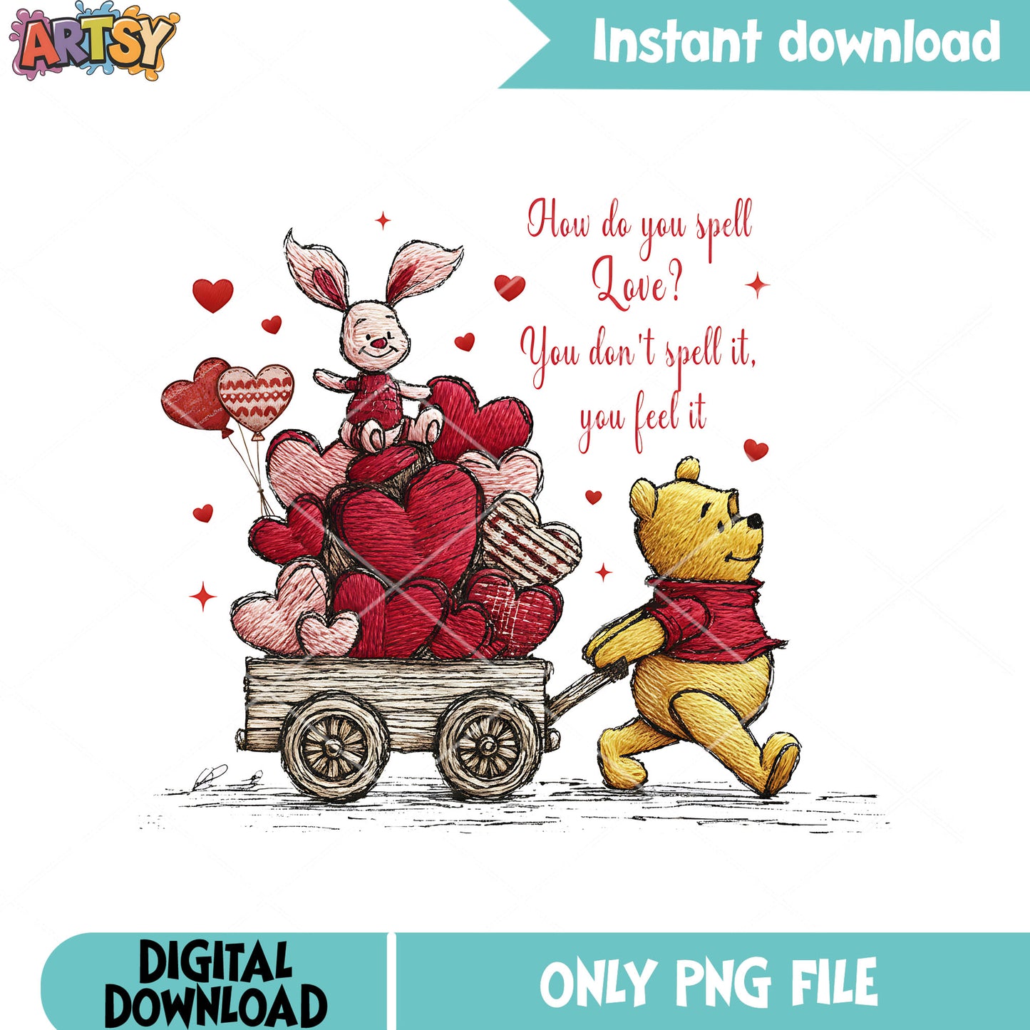 Pooh bear winnie png,heartfelt message png,funny valentine png