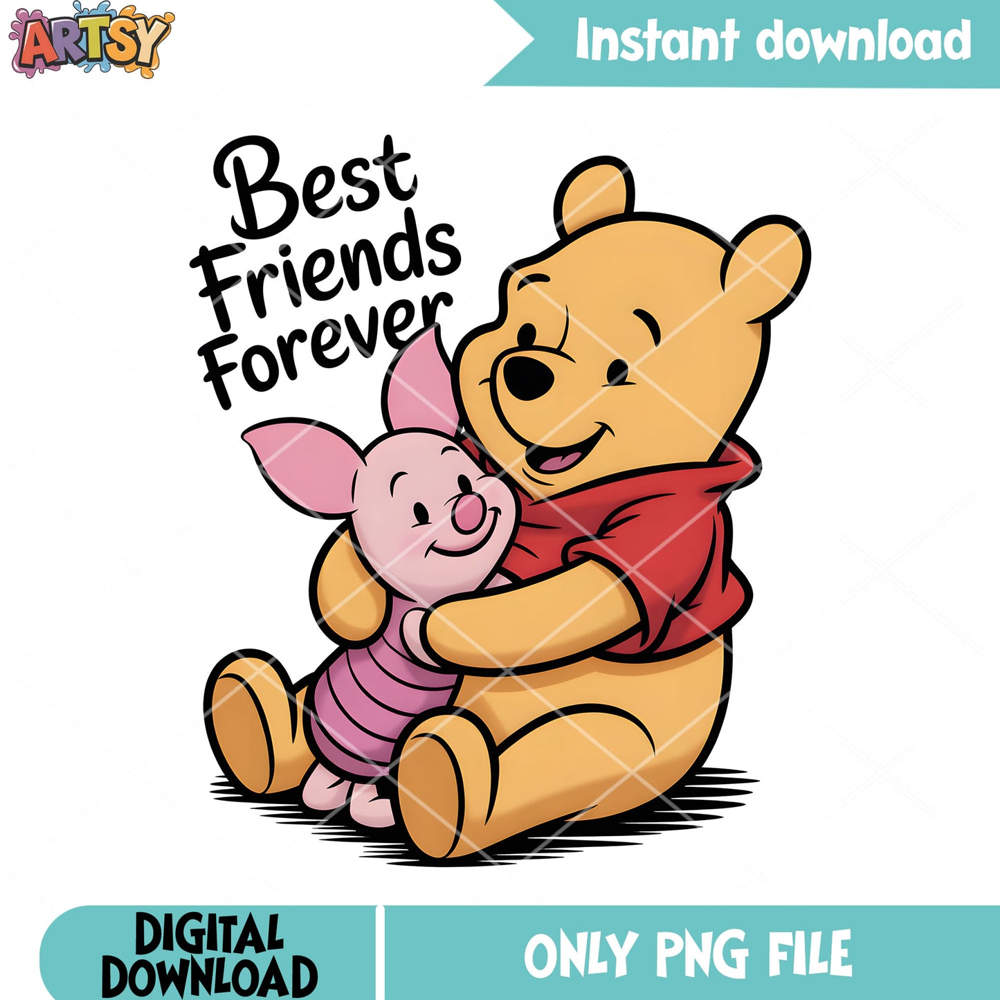 Pooh friends forever piglet png, winnie the pooh png, disney movie png