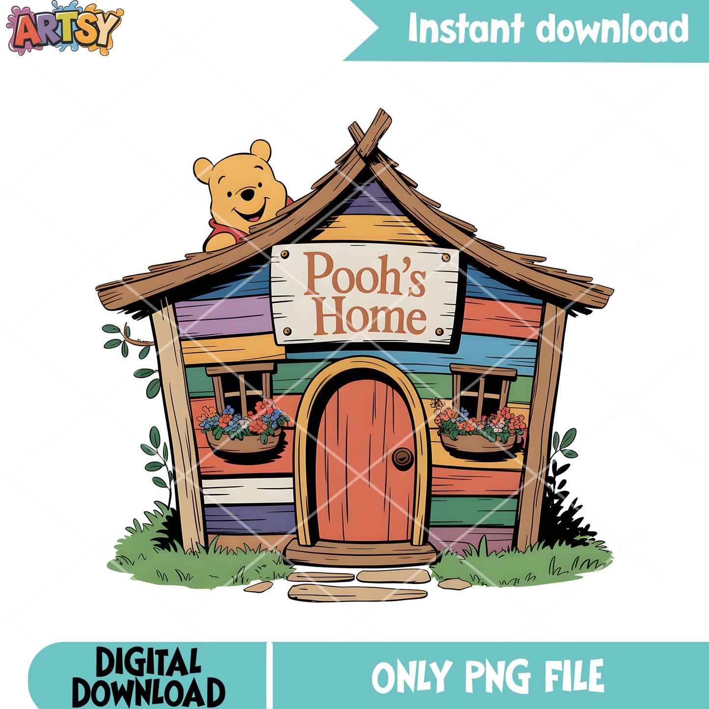 Pooh home poster vibes png, pooh bear png, winnie the pooh png