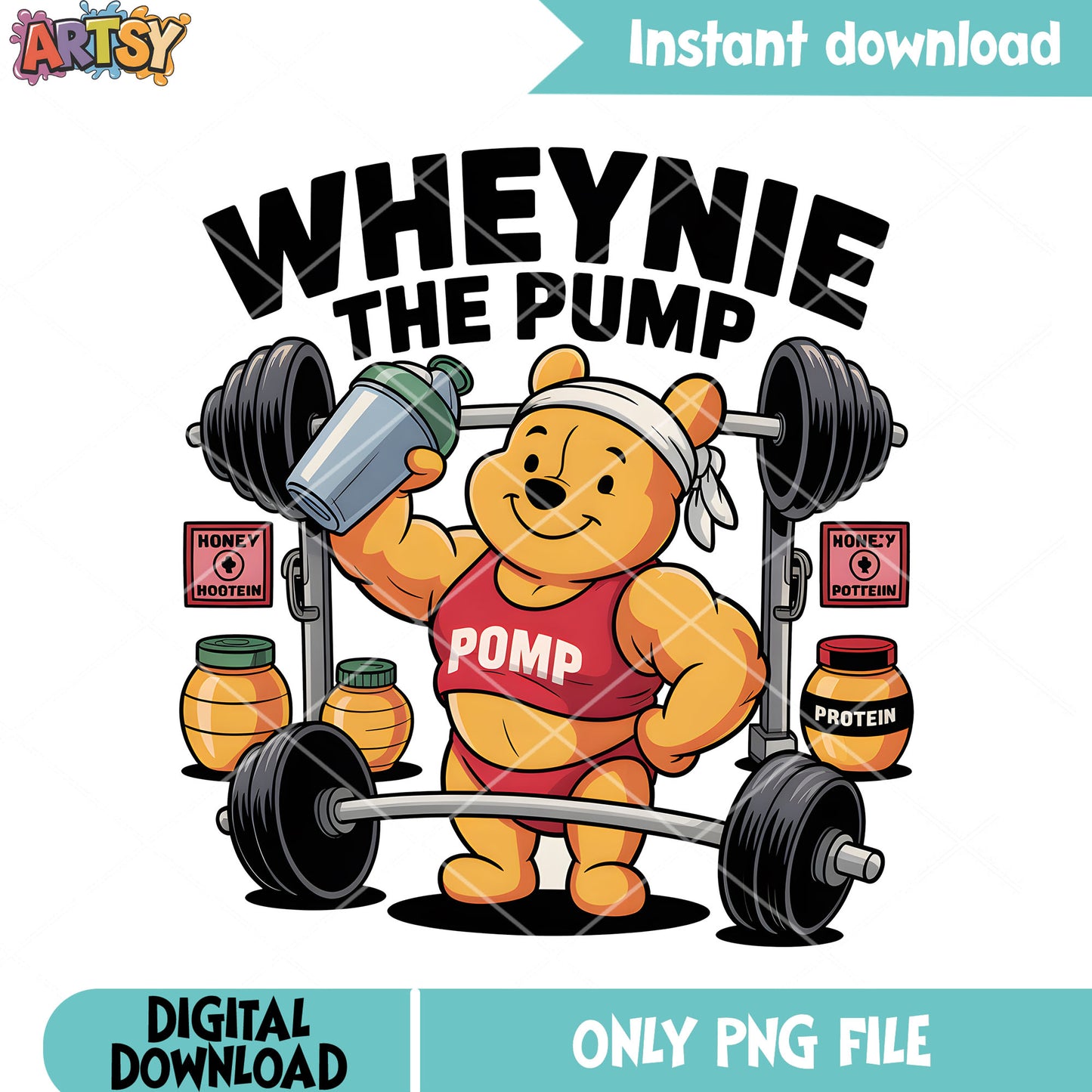 Pooh muscle pooh pump png, winnie the pooh png, pooh bear png
