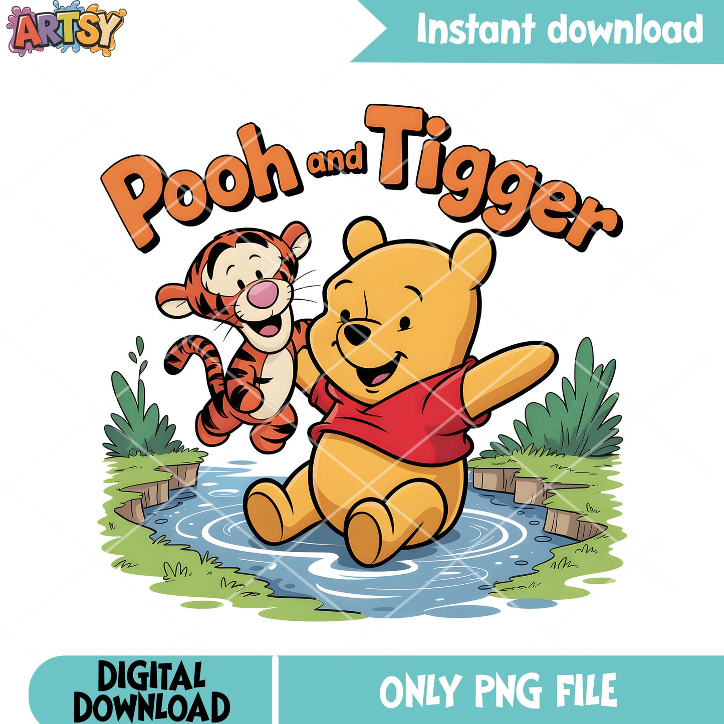 Pooh poster tiger png, winnie the pooh png, disney tiger png