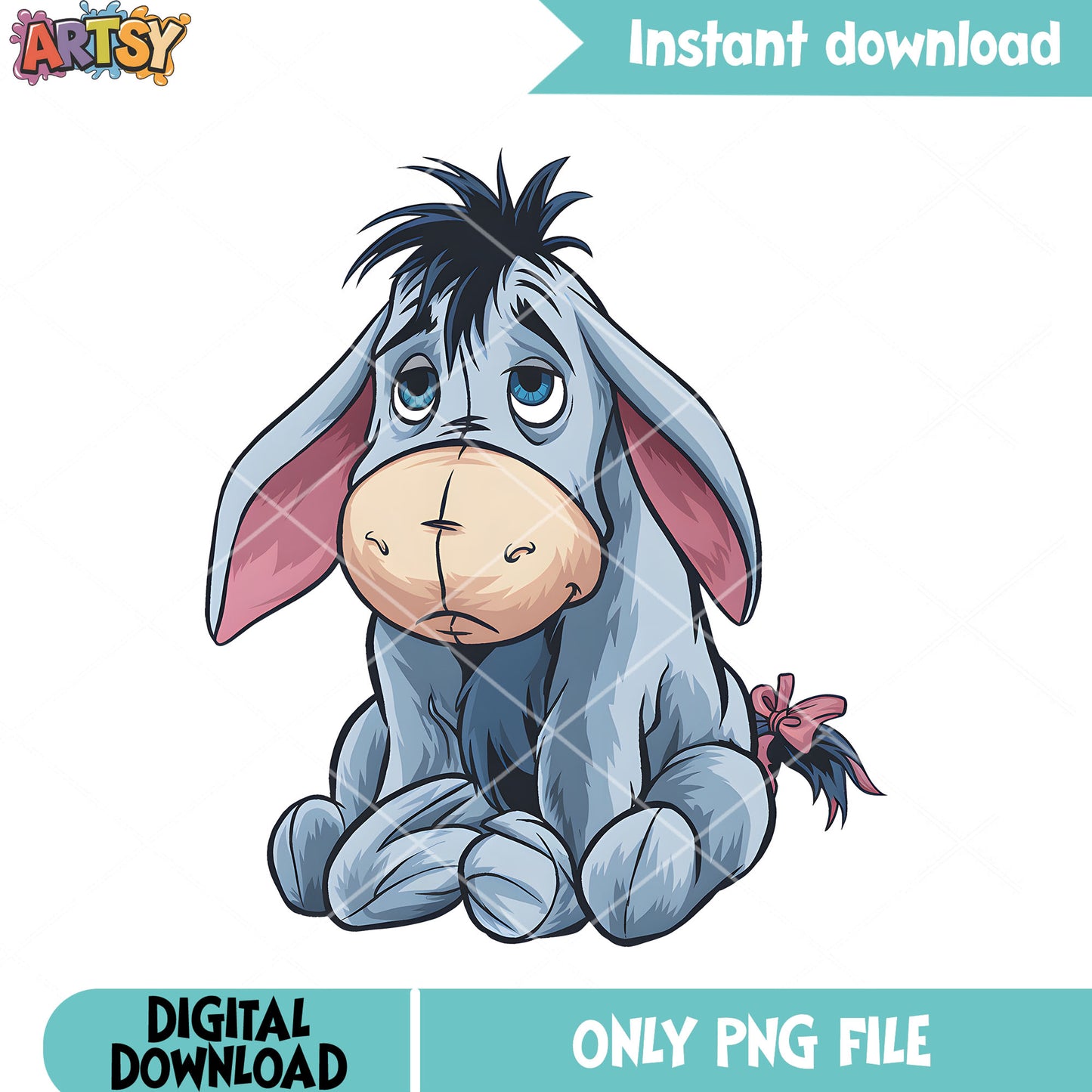 Pooh sad feeling poster png, pooh bear png, pooh poster png
