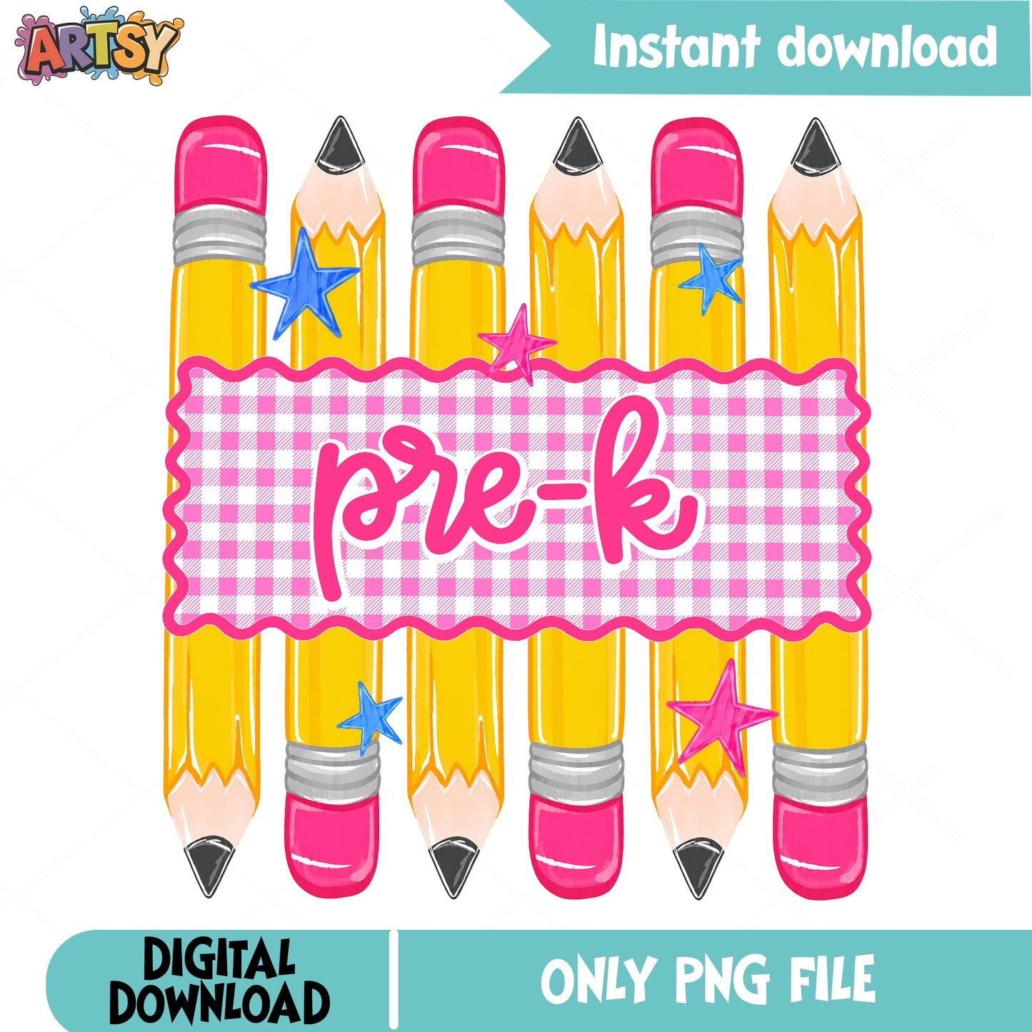 Pre-K Pencils Back To School PNG, Teacher PNG, School PNG