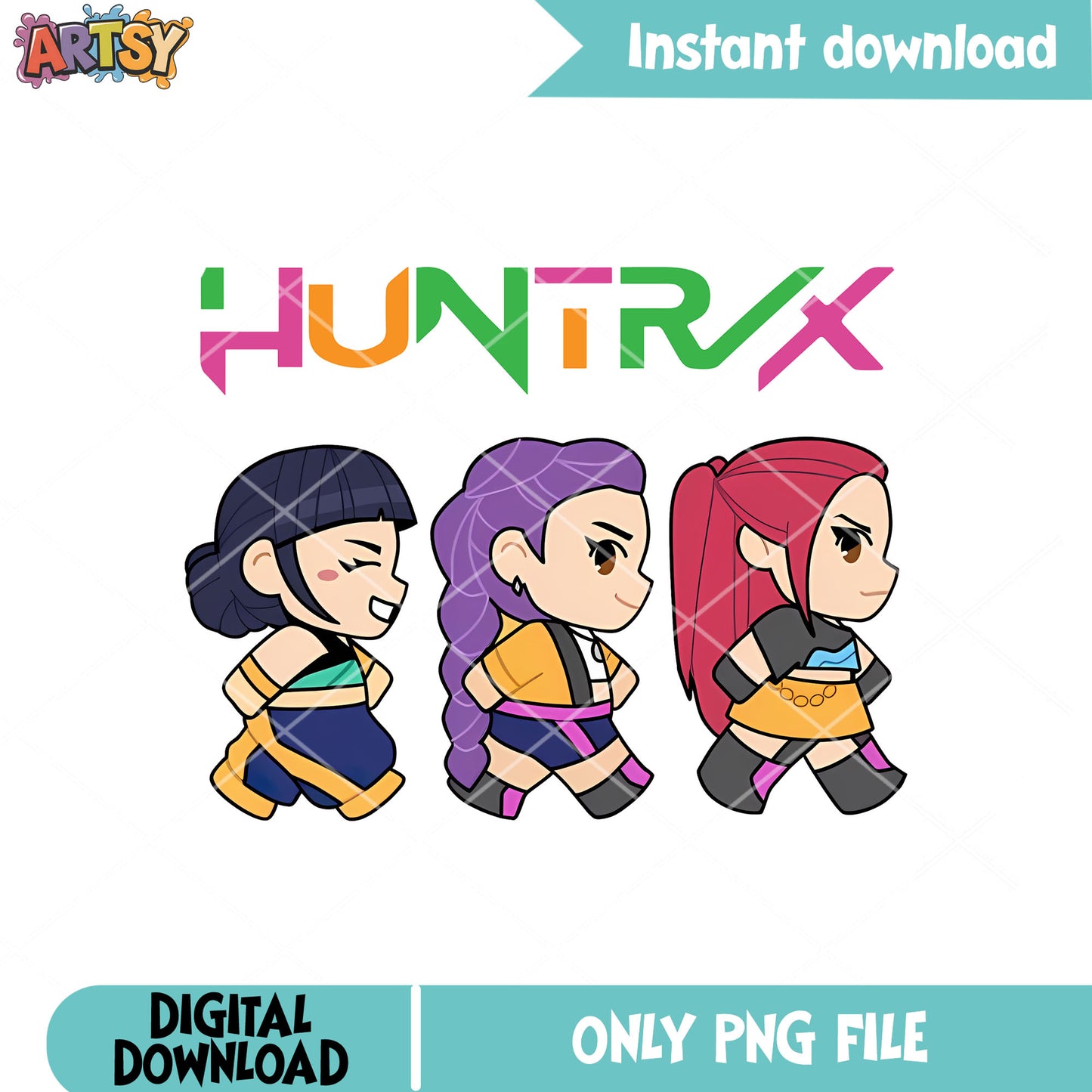 Pretty cute huntrix girl png, huntrix band png, kpop huntrix png