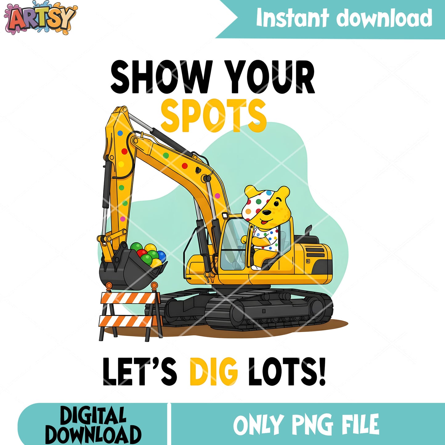 Pudsey bear ride crane truck png, children in need png, bbc png
