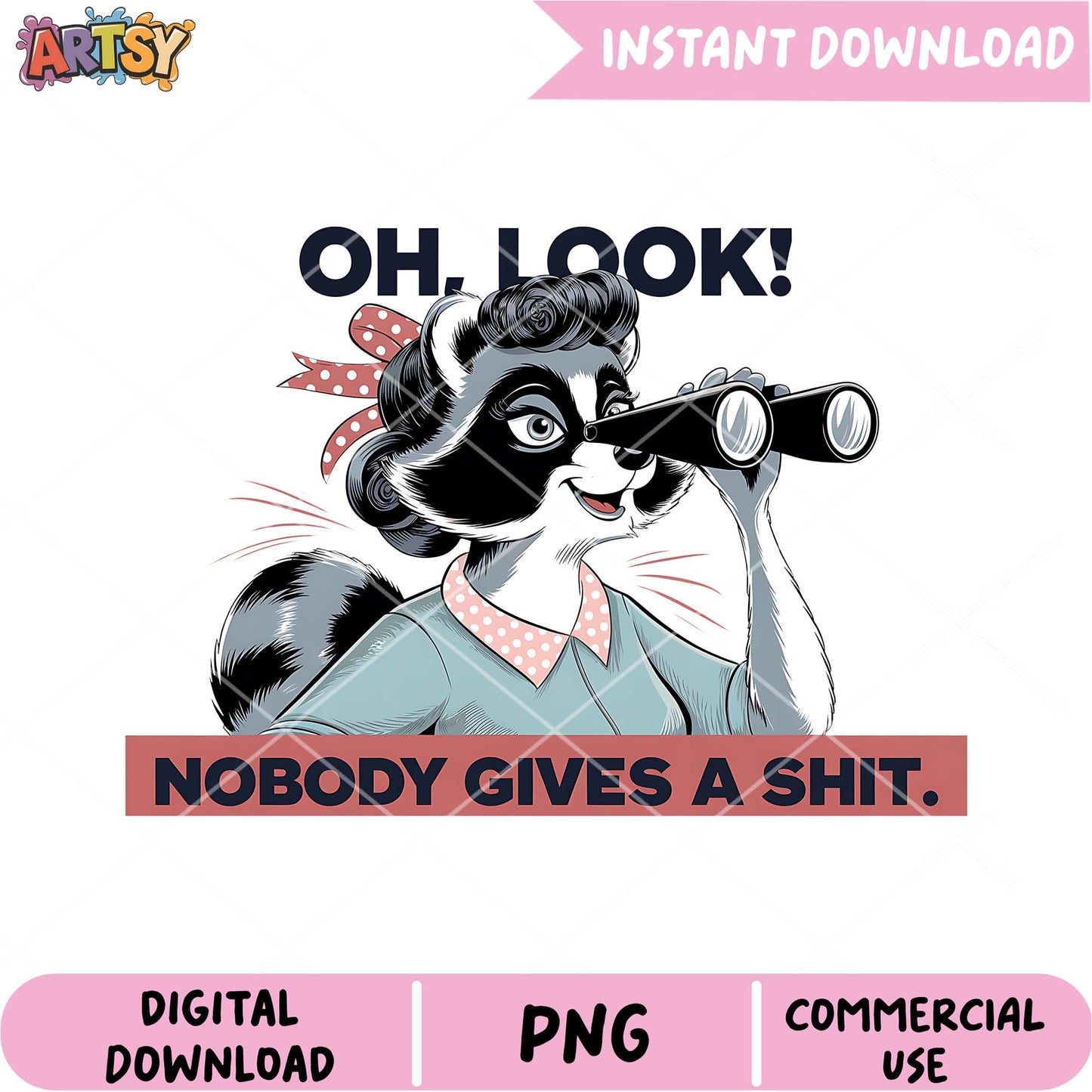 Raccoon PNG Design Nobody Gives A Shit