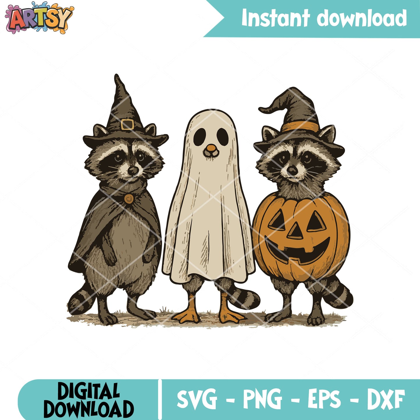 Raccoon feral halloween svg, rocket raccoon svg, raccoon halloween svg