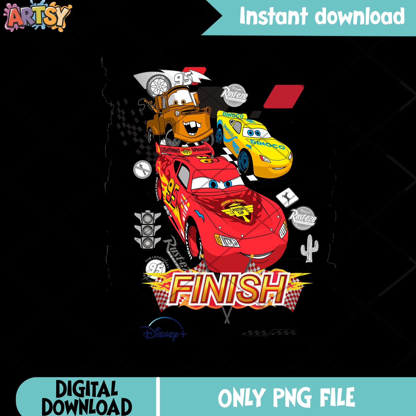 Race between matter and Lightning McQueen png, Disney Pixar png
