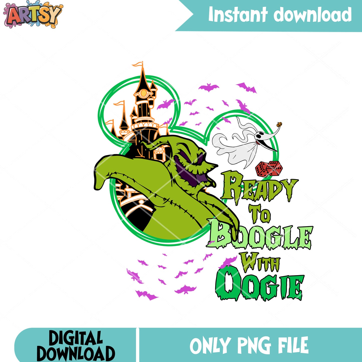 Ready to boogle oogie png, spooky castle png, scary halloween png