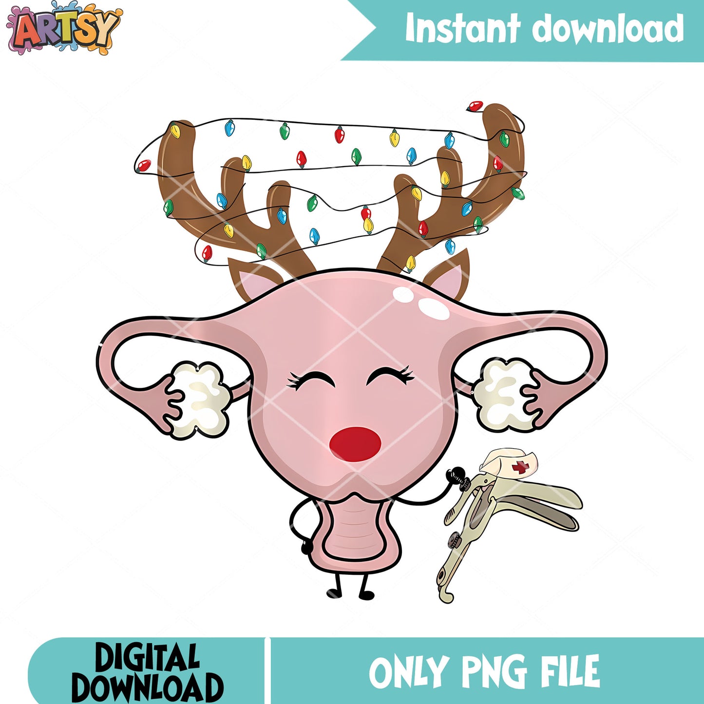Reindeer Speculum Christmas Light Nurse png, reideer png, christmas png