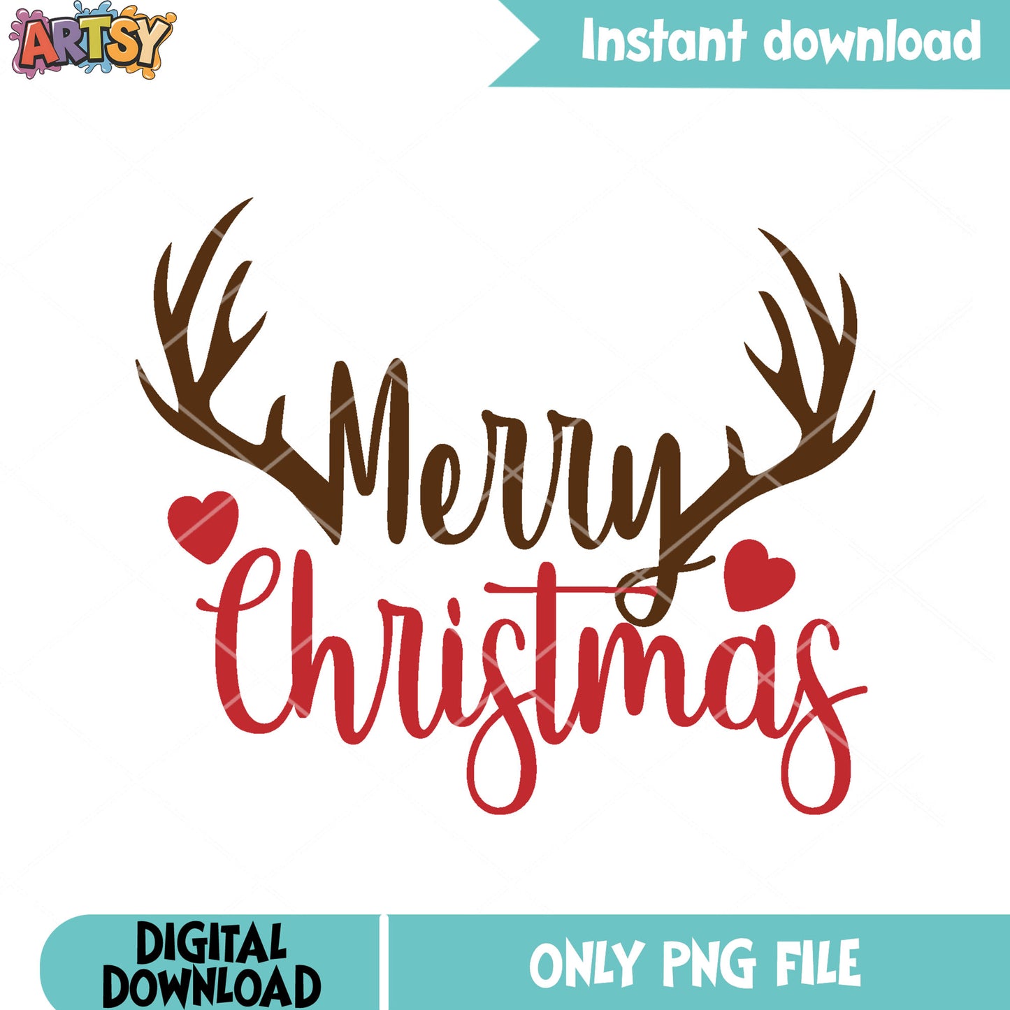 Reindeer christmas decor png, christmas decor png, merry christmas png