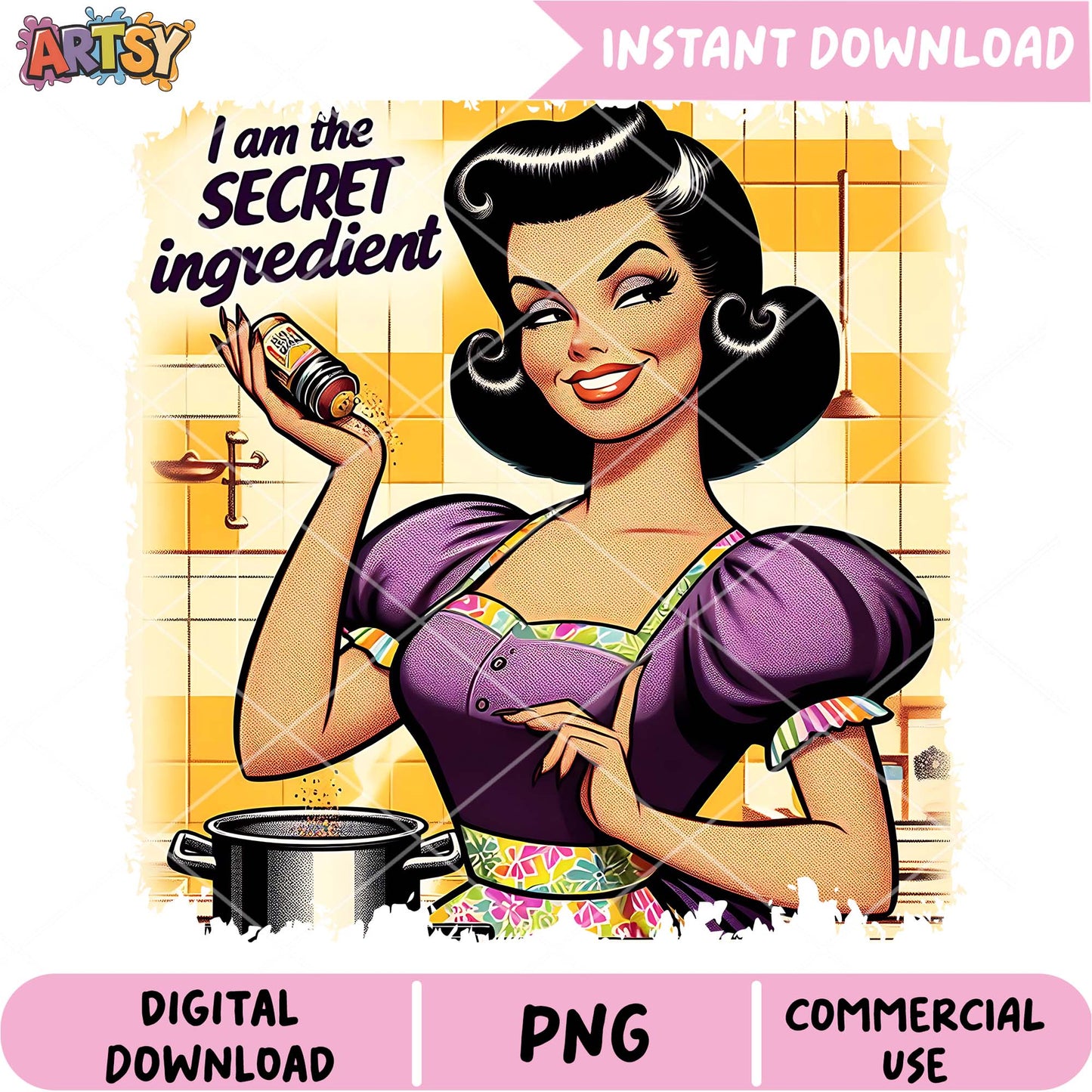 Retro Cook PNG Secret Ingredient Design