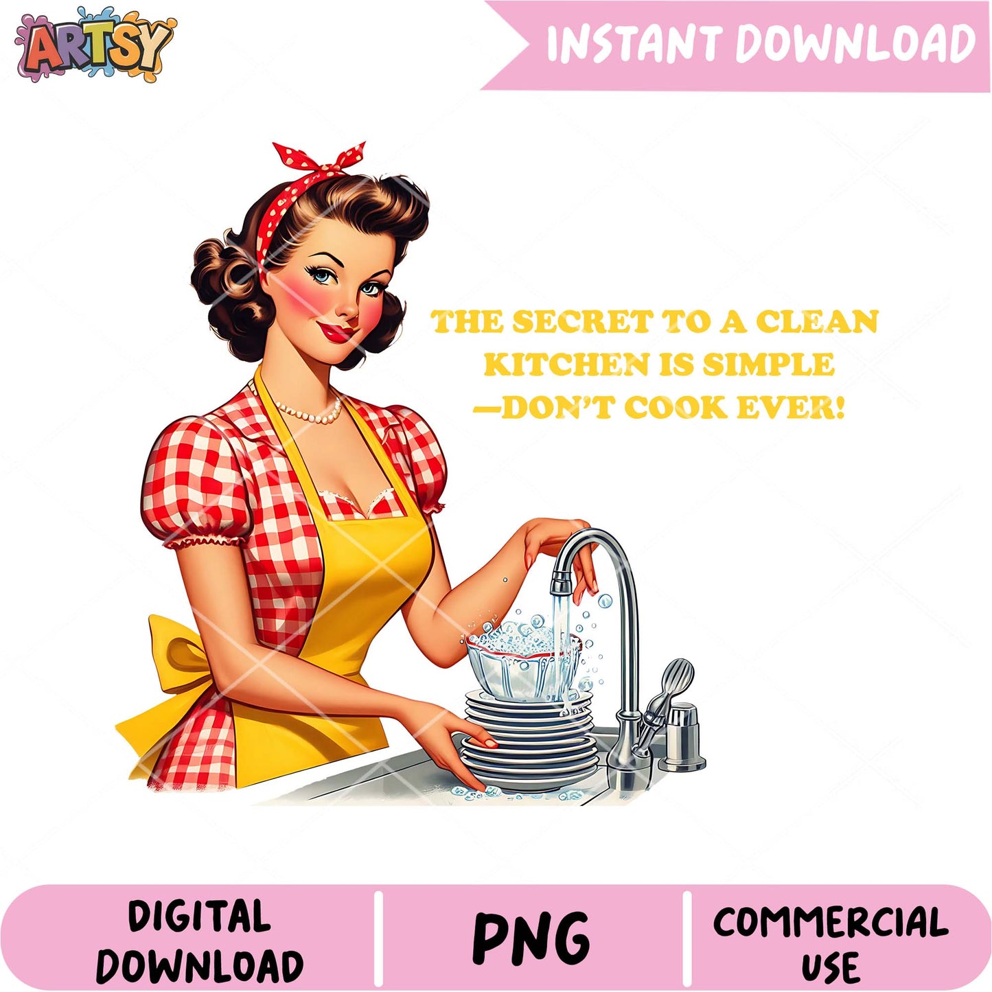 Retro Kitchen PNG Instant Digital Download