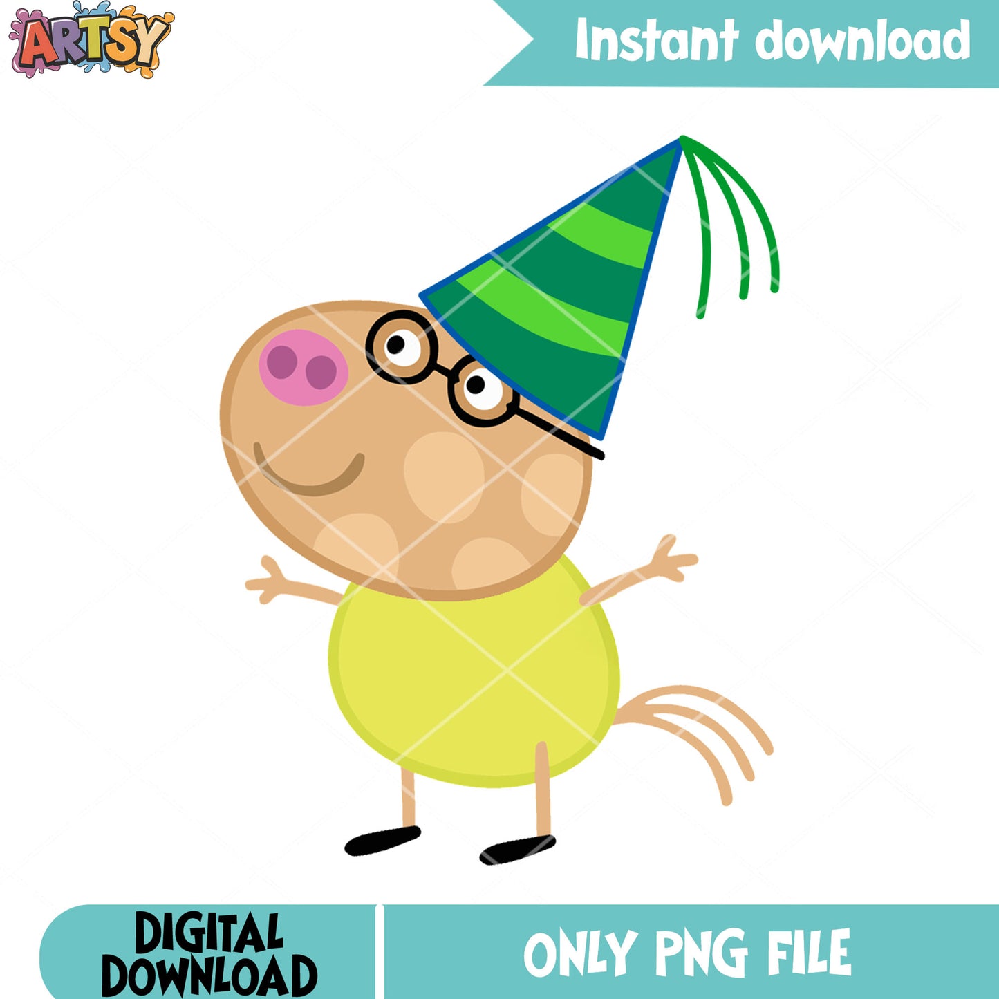 Richard Rabbit png, Peppa Pig png, Birthday party png