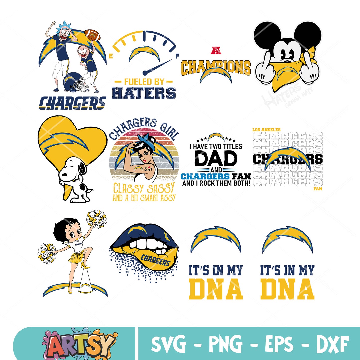 Rick and morty chargers bundle svg, snoopy bundle svg, nfl team bundle svg