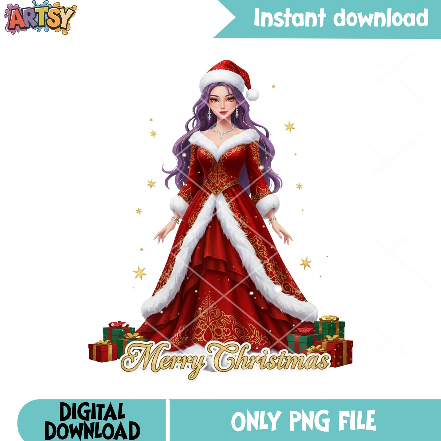 Rimu christmas dress png, christmas png, rimu huntrix png